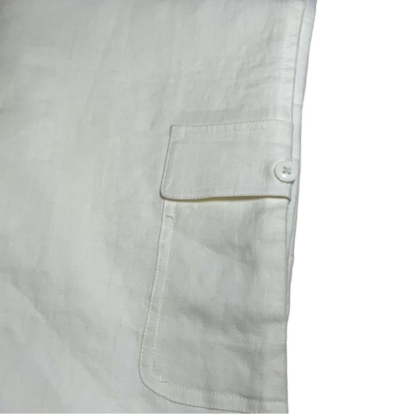 SOMEWHERE 100% Linen Fully Lined Ivory Cropped Cargo Pants US Sz 4P NWOT - Picture 9 of 9